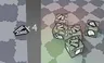use the arrows to find the image where the number of symbols on the tops of the dice exactly matches the image on the left