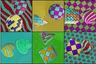 Pick the image of the brick sphere and the checkered heart