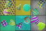 Pick the image of the fuzzy sphere and the striped cone