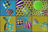 Pick the image of the striped heart and the checkered cube